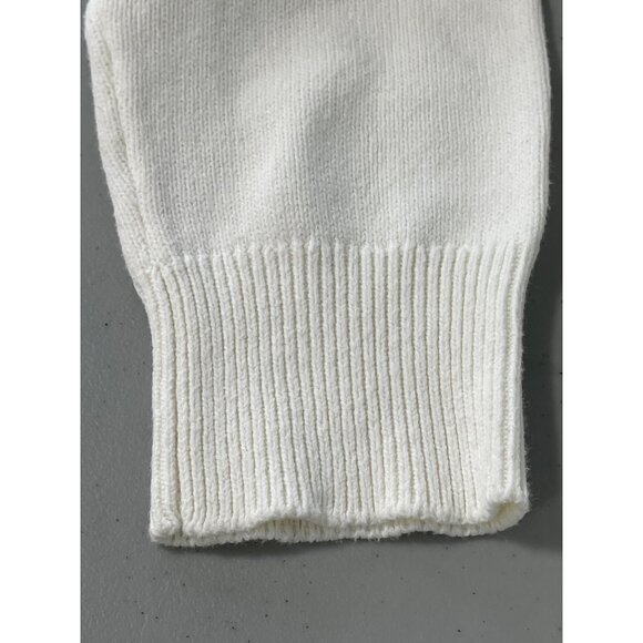 Dèluc Crop Top Size Large One Shoulder Sweater Off White Knit Minimalist Modern - Picture 4 of 7